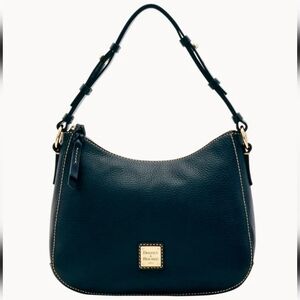 Dooney & Bourke Small Kiley Hobo Bag Black with Tan Trim NWT
